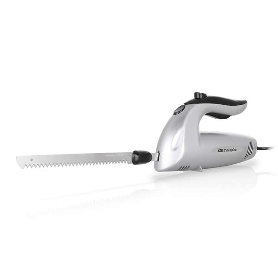 Orbegozo CU 3800 Cuchillo Electrico Silencioso - Cuchillas de Acero Inoxidable - Interruptor de Seguridad - Incluye Cuchilla Adicional para Congelados 1