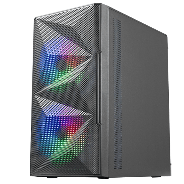 Mars Gaming Caja Gaming Compacta MC-ME - Diseño Innovador - Ventiladores FRGB 120mm - Ventana Lateral Cristal Templado - Maxima Refrigeracion - Color  1