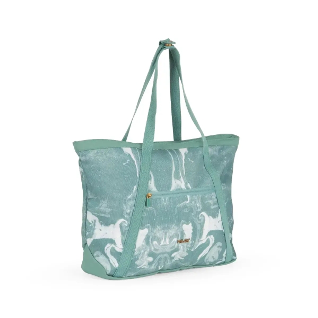Milan Coleccion Lava Bolso Shopper 18.5L - Gran Capacidad - Cierre de Cremallera - Tamaño 52x36x3cm - Color Verde 1
