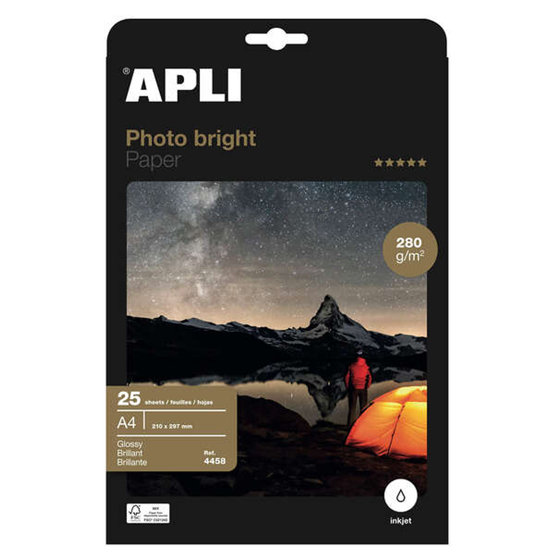 Apli Papel Fotografico Photobright A4 280g 25 Hojas 1