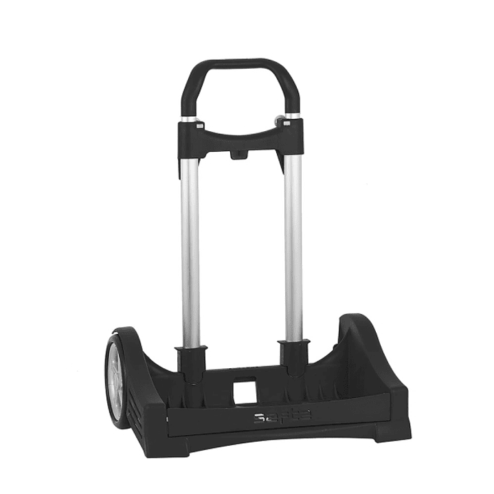 Safta Evolution Carro Portamochilas- Sujecion Universal - Ruedas de 14cm Antivibracion - Aluminio/PP - 40x85x28cm - Color Negro 1