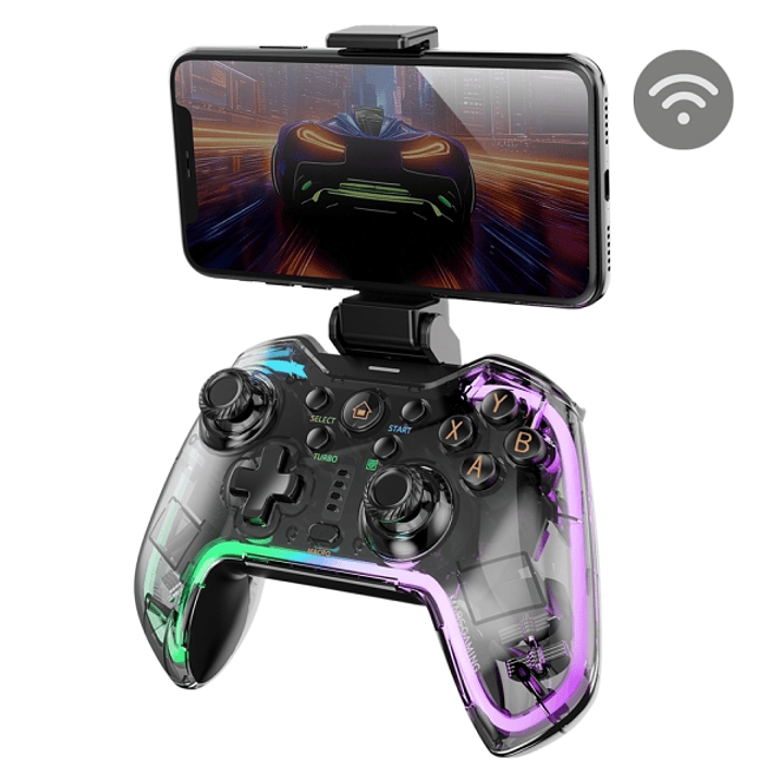 Mars Gaming MGP-BT2 Gamepad Bluetooth Multiplataforma - Vibracion Haptica - Adaptador para Smartphones Universal - Funcion Turbo - Iluminacion RGB - C 1