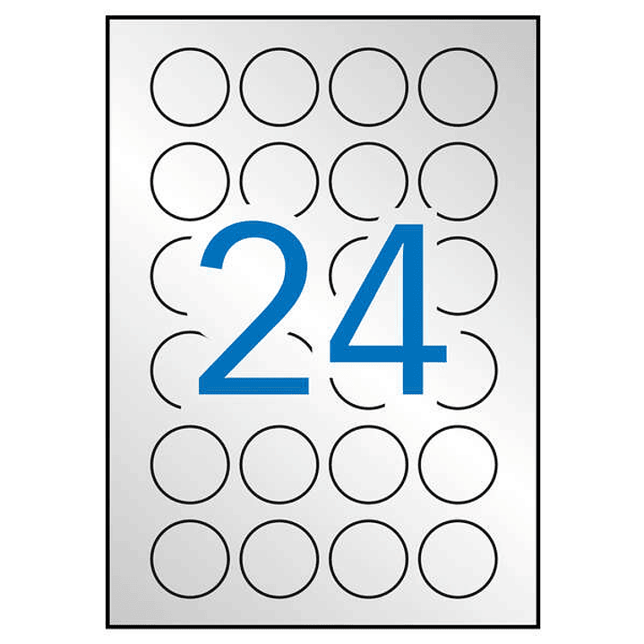 Apli Etiquetas Metalizadas Plata Ø 40.0mm 20 Hojas 1