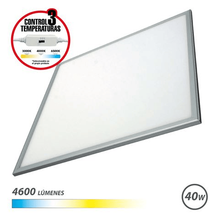 Elbat Panel LED 60x60 40W - 4600Lm - Selector 3 Temperaturas - Color Blanco 1