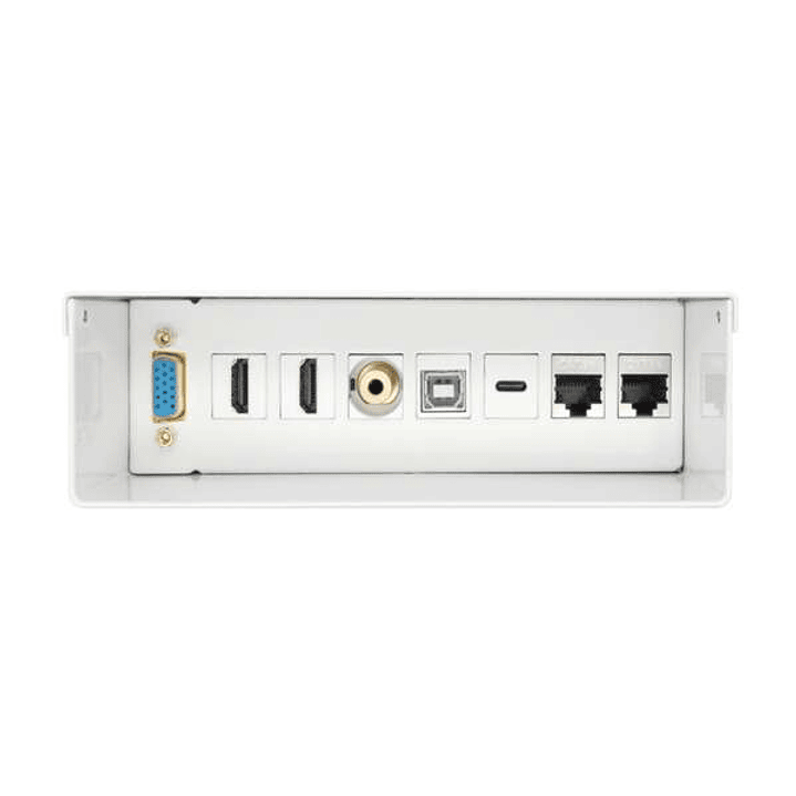 Aisens Caja de Conexiones VGA, Jack 3.5, 2x HDM, 1x USB-, 1x USB-B, 2x RJ45 Cat.6A STP - Color Blanco 1