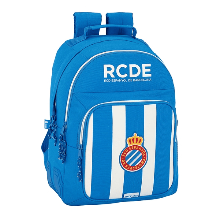 Safta Rcd Espanyol Mochila con 2 Compartimentos - Antirozaduras - Adaptable a Carro - Bolsillo Frontal - Portabotellas - Tirador Doble - Hombreras Erg 1