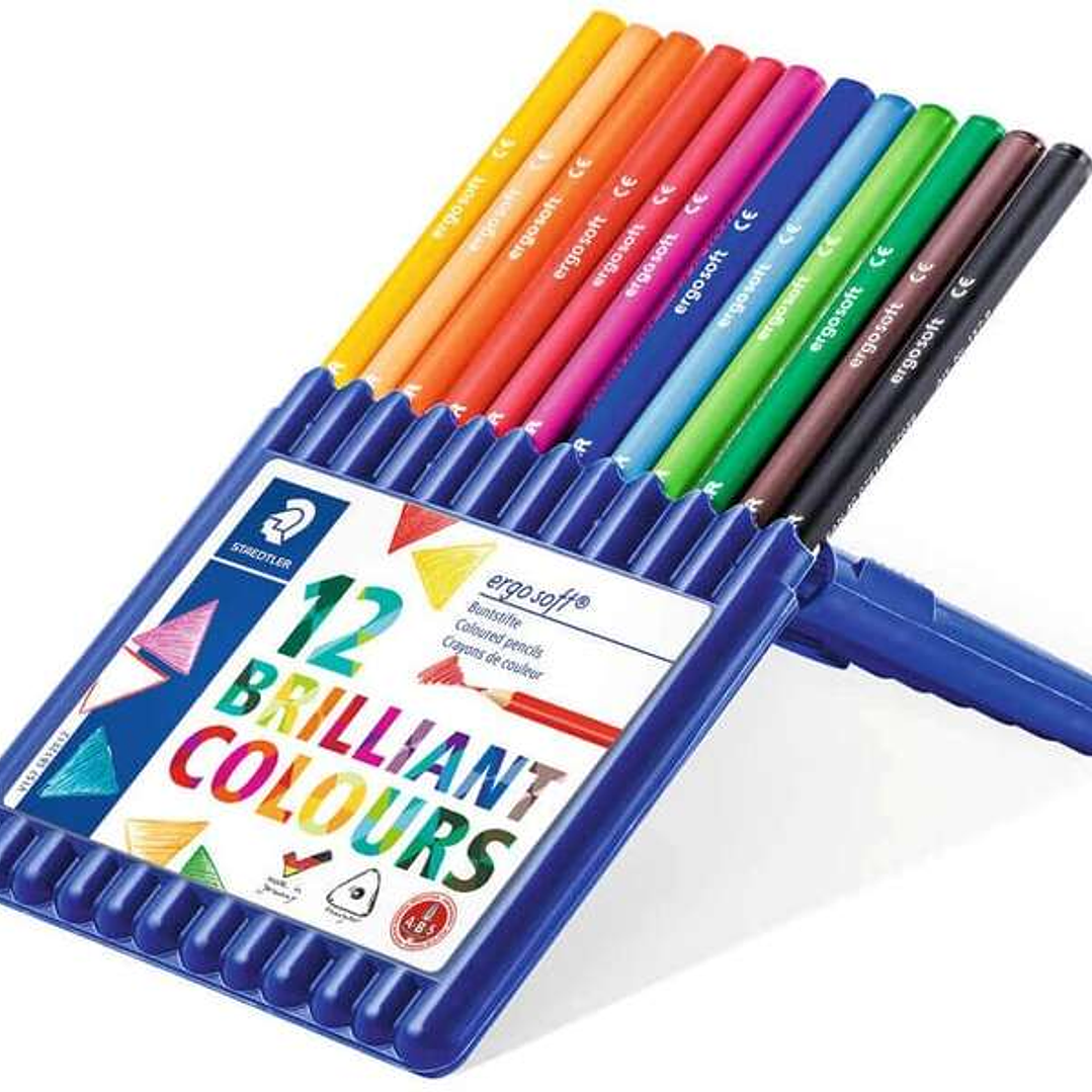 Staedtler Ergosoft 157 Pack de 12 Lapices de Colores - Diseño Ergonomico - Colores Surtidos 1