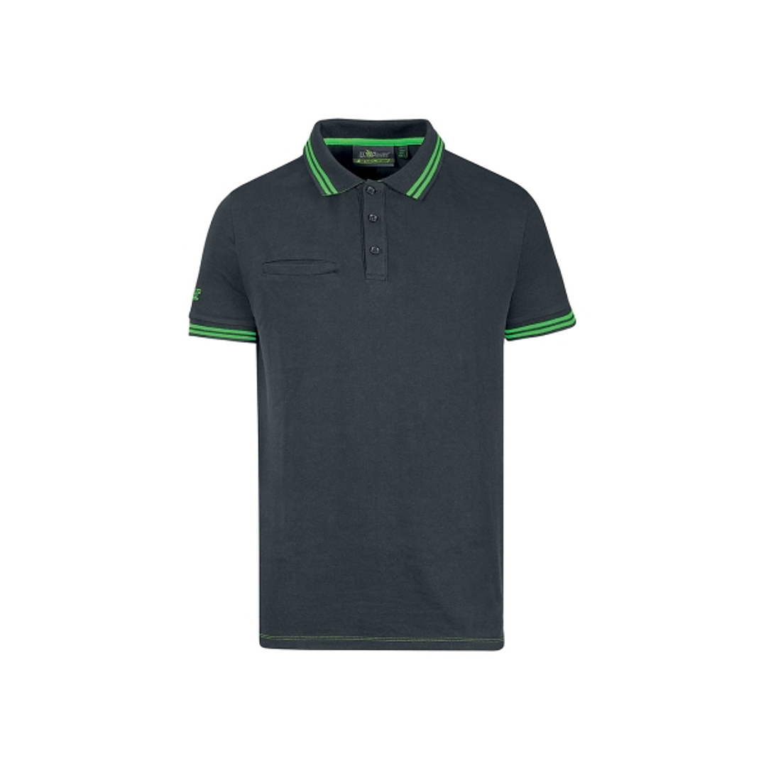 Upower Way Polo Hombre Manga Corta - Talla XL - Algodon Stretch, Ajuste Slim Fit, Ribetes en Contraste, Cierre Tres Botones, Aberturas Laterales, Prot 1