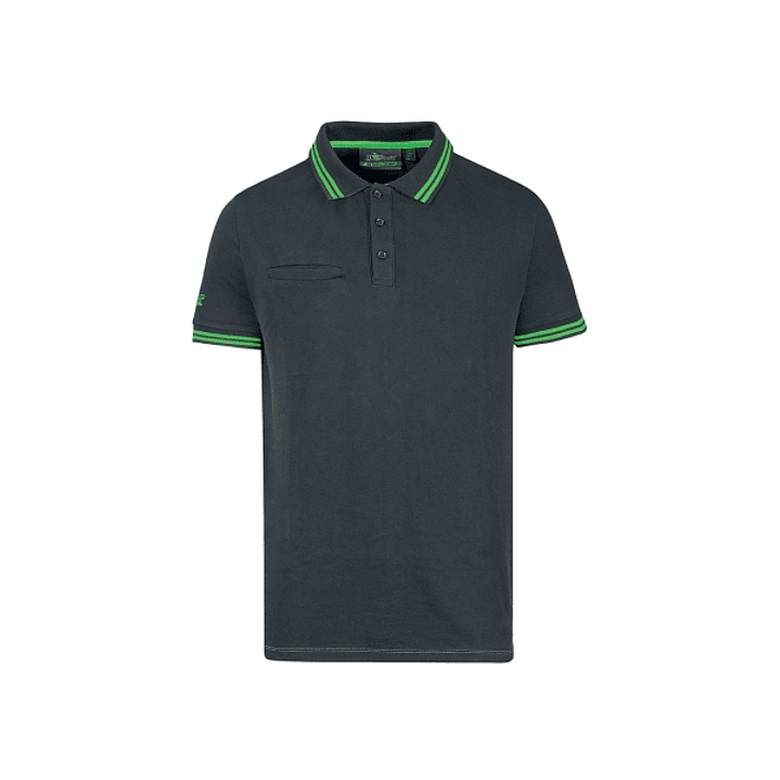 Upower Way Polo Hombre Manga Corta - Talla XL - Algodon Stretch, Ajuste Slim Fit, Ribetes en Contraste, Cierre Tres Botones, Aberturas Laterales, Prot 1