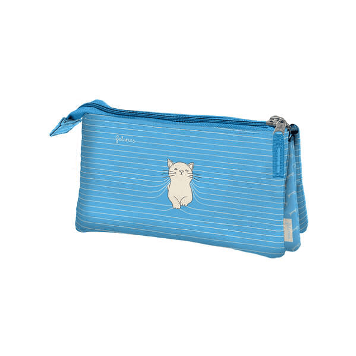 Dohe Santoro Felines Portatodo Triple - 3 Compartimentos - Cierres de Cremallera 1