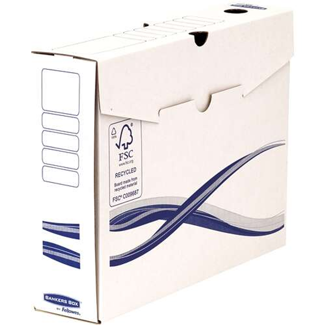 Fellowes Bankers Box Basic Pack de 25 Cajas de Archivo Definitivo A4+ 80mm - Montaje Manual - Carton Reciclado Certificacion FSC 1