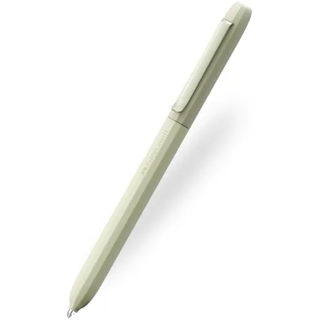 Faber-Castell Avori Boligrafo de Mecanismo Giratorio XB - 92% de Plastico Reciclado - Clip Metalico Solido - Color Verde 1