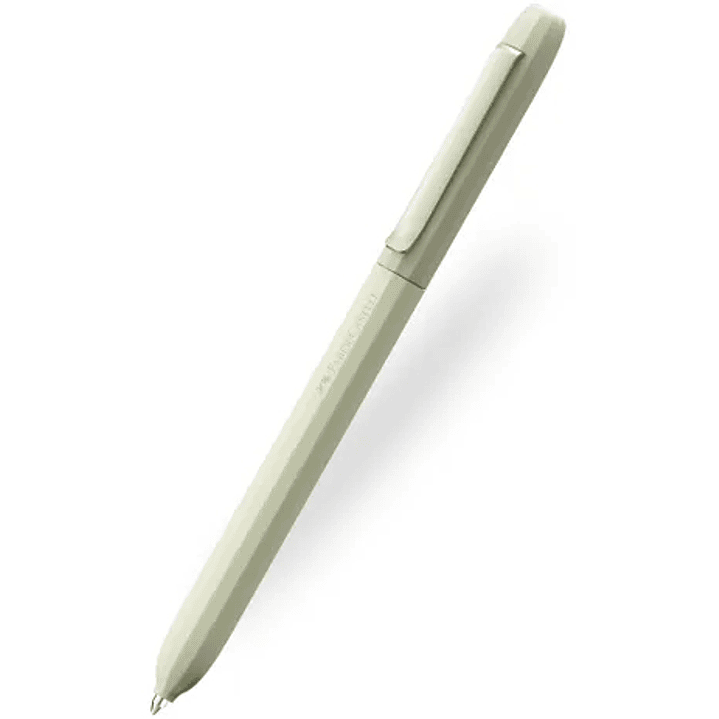 Faber-Castell Avori Boligrafo de Mecanismo Giratorio XB - 92% de Plastico Reciclado - Clip Metalico Solido - Color Verde 1