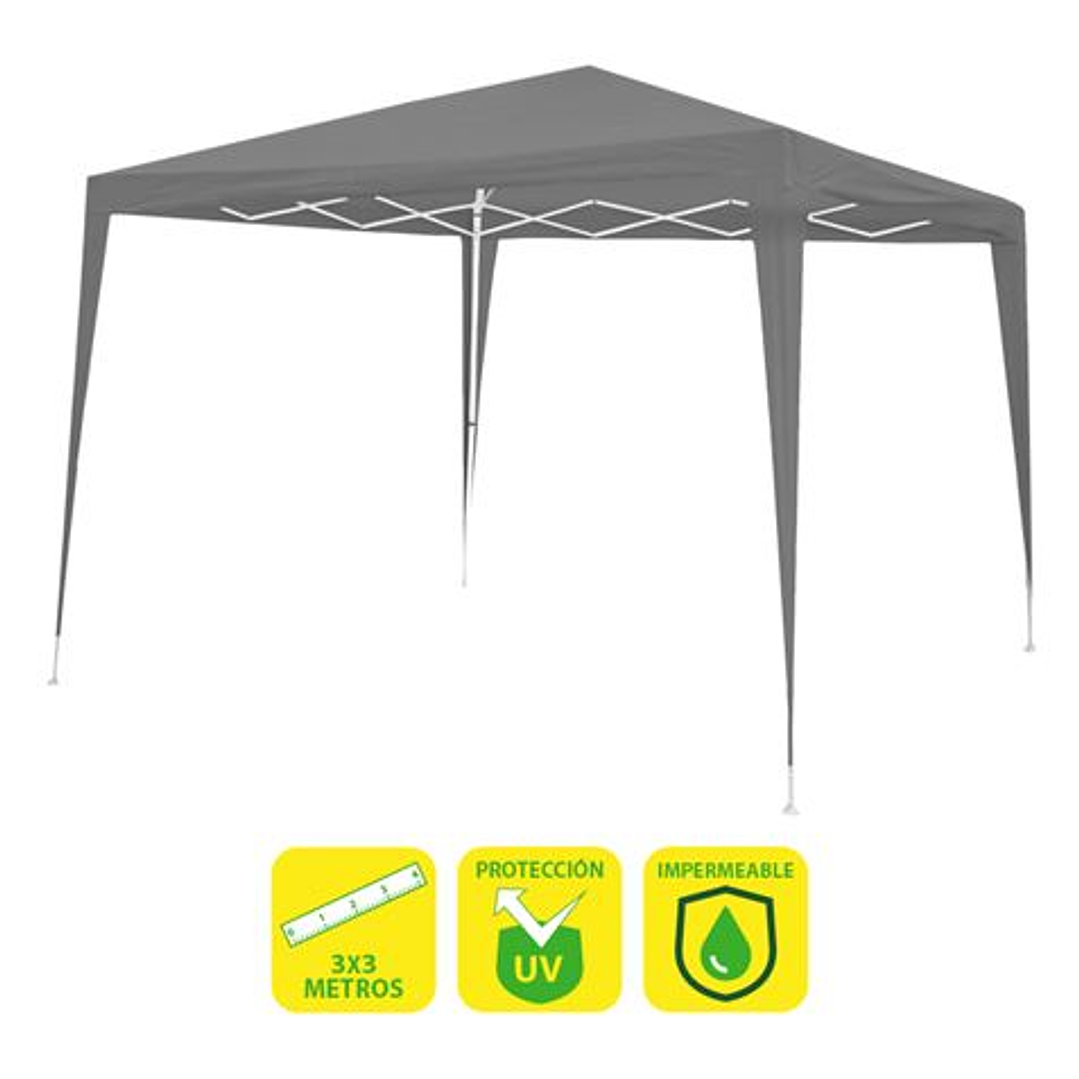 Sungarden Carpa Acero Rafia 3x3m - Color Gris 1