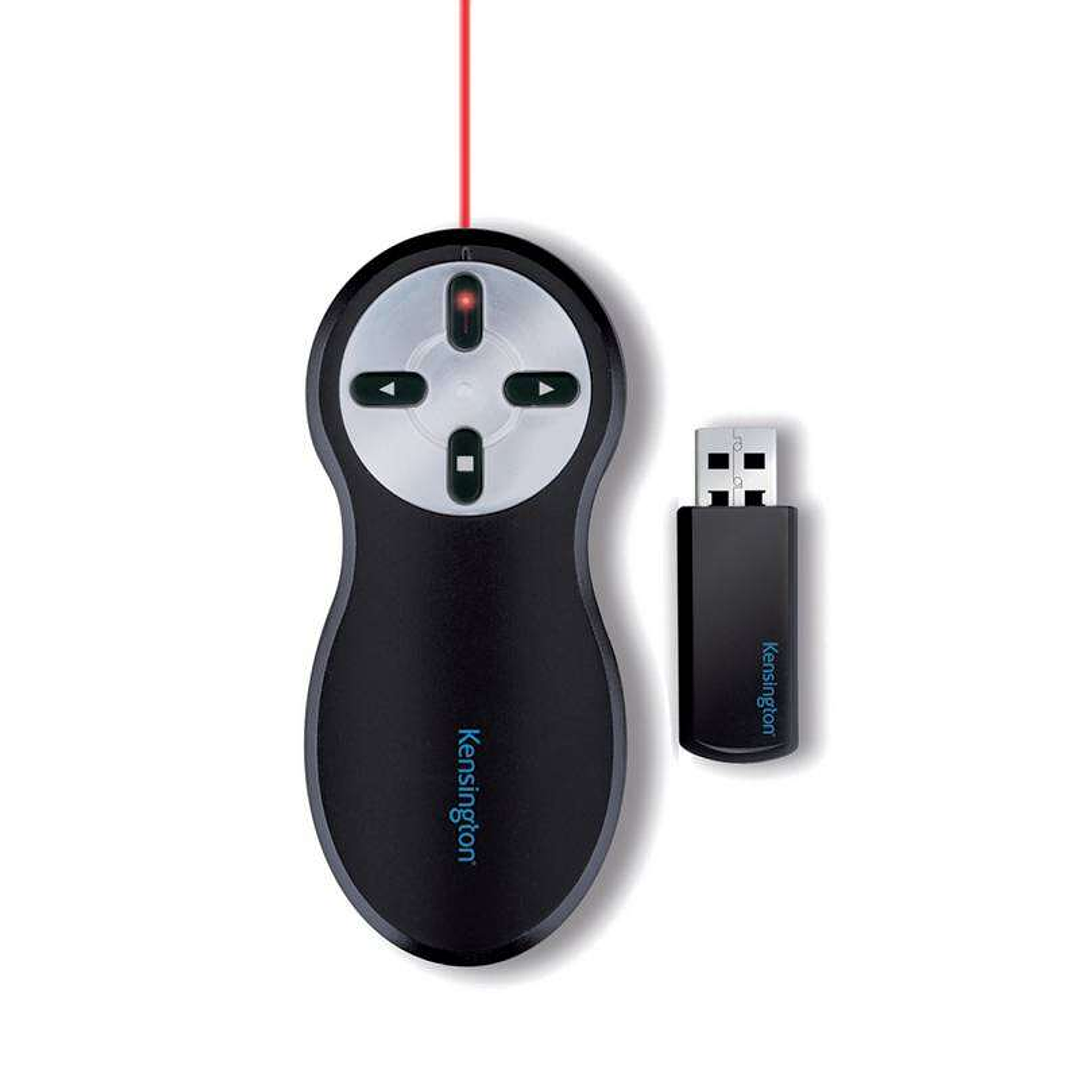 Kensington Presentador Inalambrico con Laser Rojo - Alcance de 20 Metros - Almacenamiento Interno USB - Negro 1