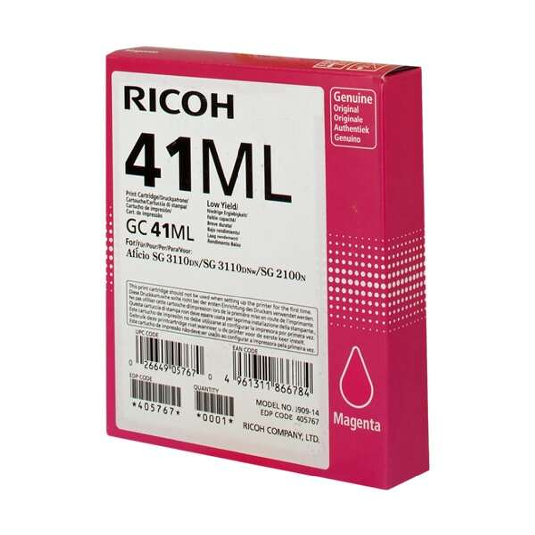 Ricoh GC41ML Magenta Cartucho de Gel Original - 405767 1
