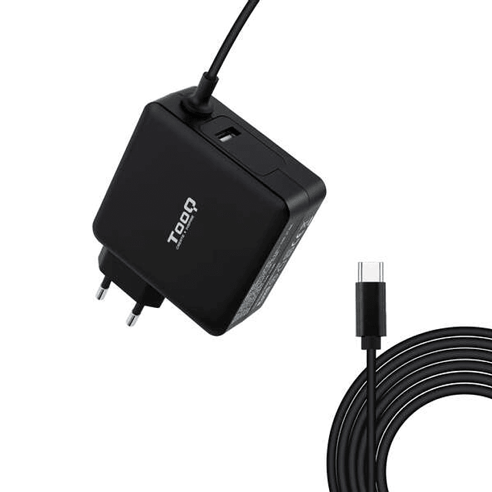 Tooq Cargador Universal para Portatil 90W USB-C - Compatible con PD - Cable de 1.80m 1