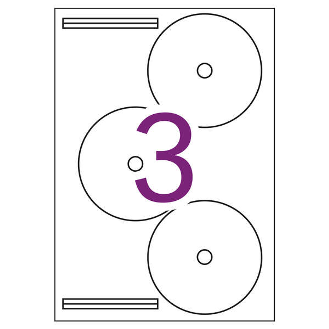 Apli Etiquetas CD/DVD Permanentes Dorso Opaco 100 Hojas I/L/C 1