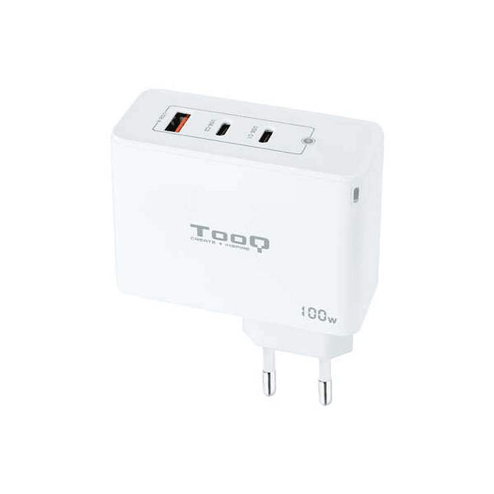 Tooq Cargador de Pared Gan 2xUSB-C/PD + USB-A/QC 100W 1