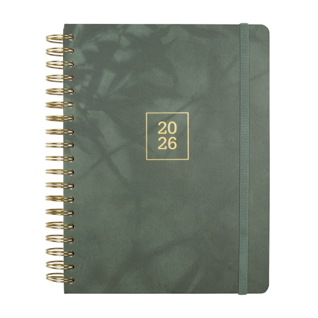 Finocam Optimal Agenda de Espiral Internacional - Anual 2026 - Planificador - Cierre de Goma - Formato B5 - 176x250mm - Semana Vista Horizontal - Colo 1