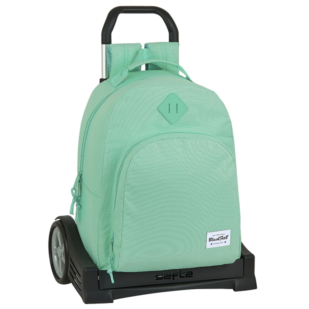 Safta Blackfit8 Mochila con Carro - Tirador Doble - Hombreras Ergonomicas - Mochila Extraible - Ruedas Antivibracion - 320x150x420mm - Color Turquesa 1