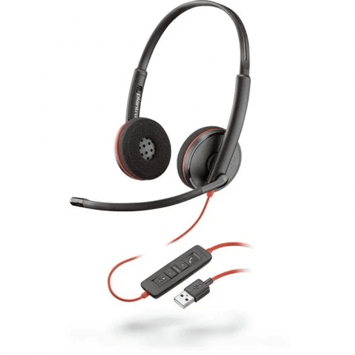 Plantronics/Poly Blackwire C3220 USB-A Auriculares con Microfono - Almohadillas Acolchadas - Controles en Cable - Color Negro 1