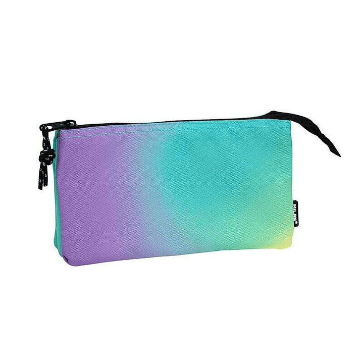 Milan Sunset Estuche Portatodo 5 Compartimentos - Tejido Resistente a las Roturas y Rasgaduras - Medidas 22x12x4cm - Color Turquesa 1