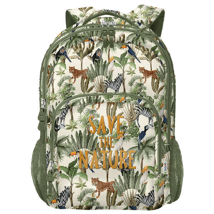 Dohe WWF Save the Nature Mochila Escolar Grande - 3 Compartimentos - Bolsillos Laterales - Tirantes Acolchados y Ajustables - Adaptable a Carro 1