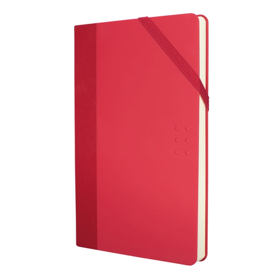Milan Paperbook Colours Libreta Mediana - Papel Liso - 208 Hojas de 80g - Cierre Elastico - Color Rojo 1