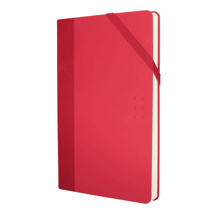 Milan Paperbook Colours Libreta Mediana - Papel Liso - 208 Hojas de 80g - Cierre Elastico - Color Rojo 1
