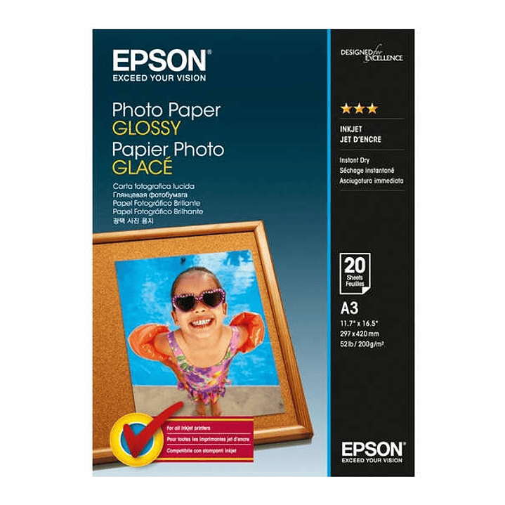 Epson Papel Fotografico Glossy A3 20 Hojas - 297x420mm - 200gr 1