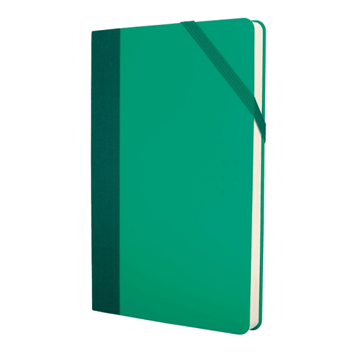 Milan Paperbook Colours Libreta Mediana - Papel Liso - 208 Hojas de 80g - Cierre Elastico - Color Verde 1