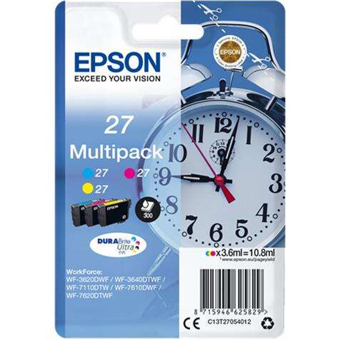 Epson T2705 (27) Pack de 3 Cartuchos de Tinta Originales - C13T27054012 1