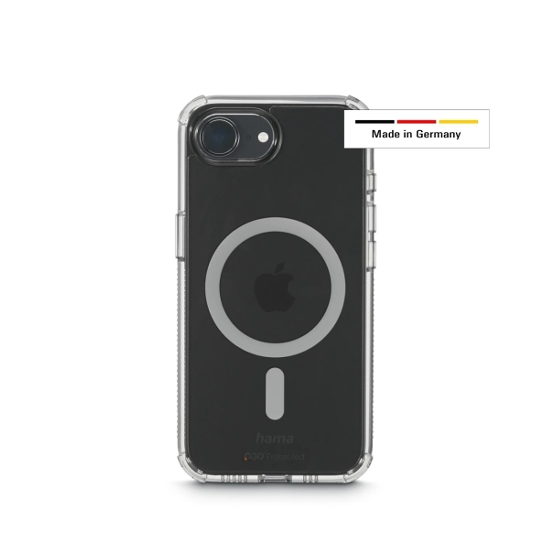 Hama Extreme Protect Funda para iPhone 16E - Magnetico - Antideslizante - Policarbonato - Proteccion D3O - Bordes Elevados - Color Transparente 1