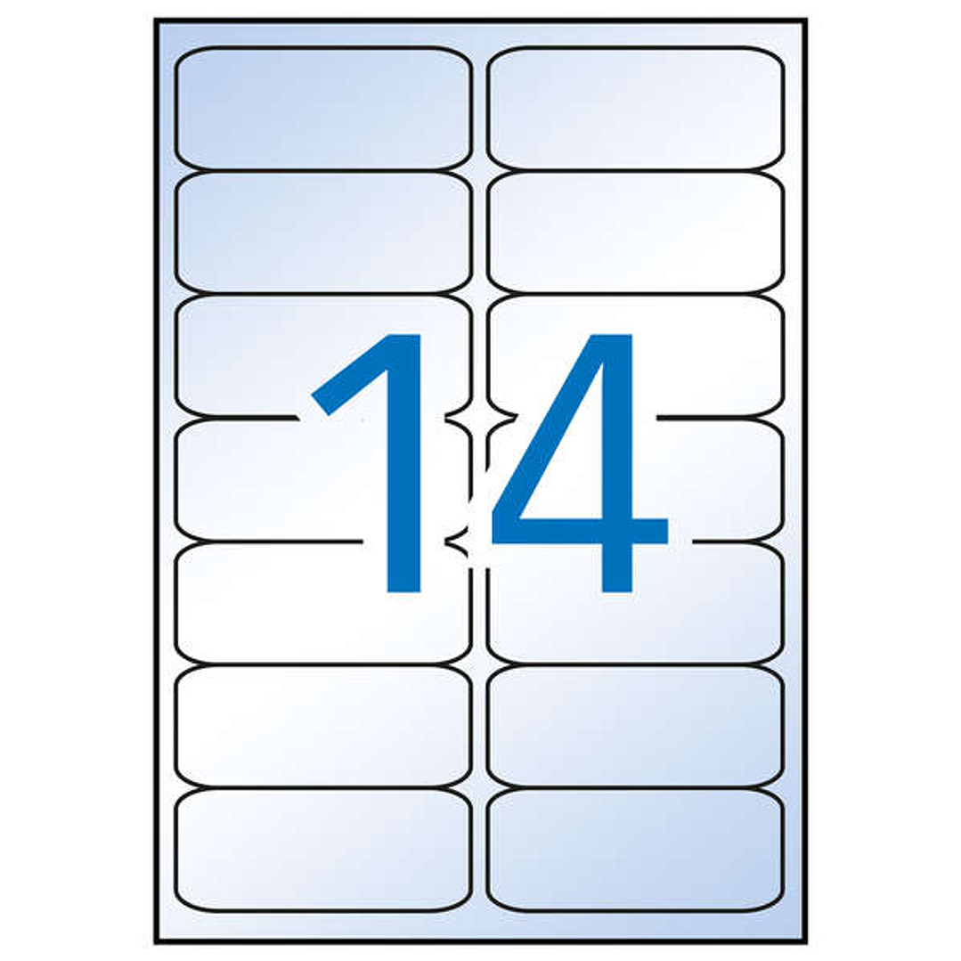 Apli Pack de 140 Etiquetas Transparentes 99.1x38.1mm - Adhesivo Permanente - 10 Hojas con 14 Etiquetas - Cantos Romos 1
