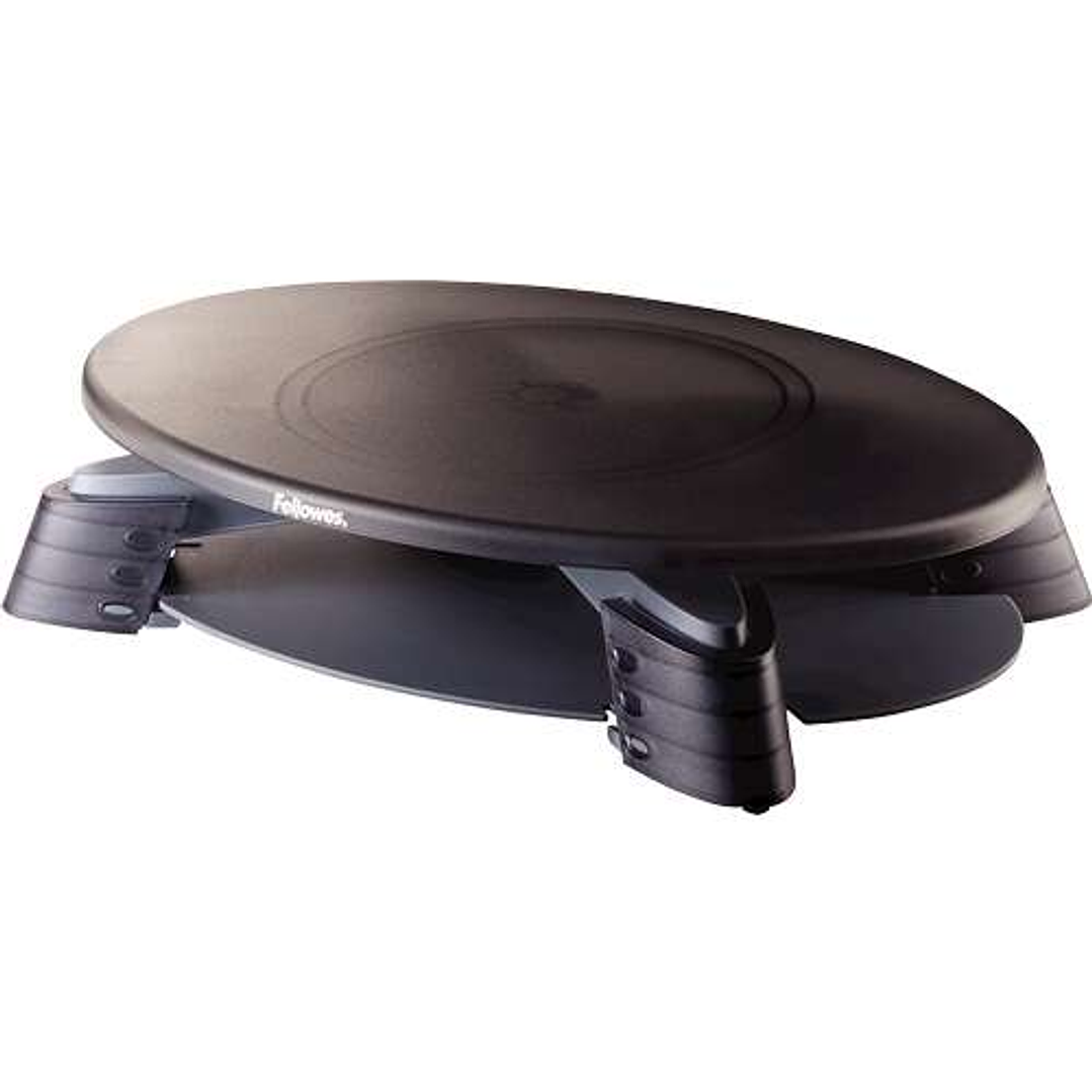 Fellowes Soporte para Monitor Giratorio 45º - Ajuste de Altura entre 76mm y 114mm - Bandeja en la Parte Inferior - Peso Max 14kg 1