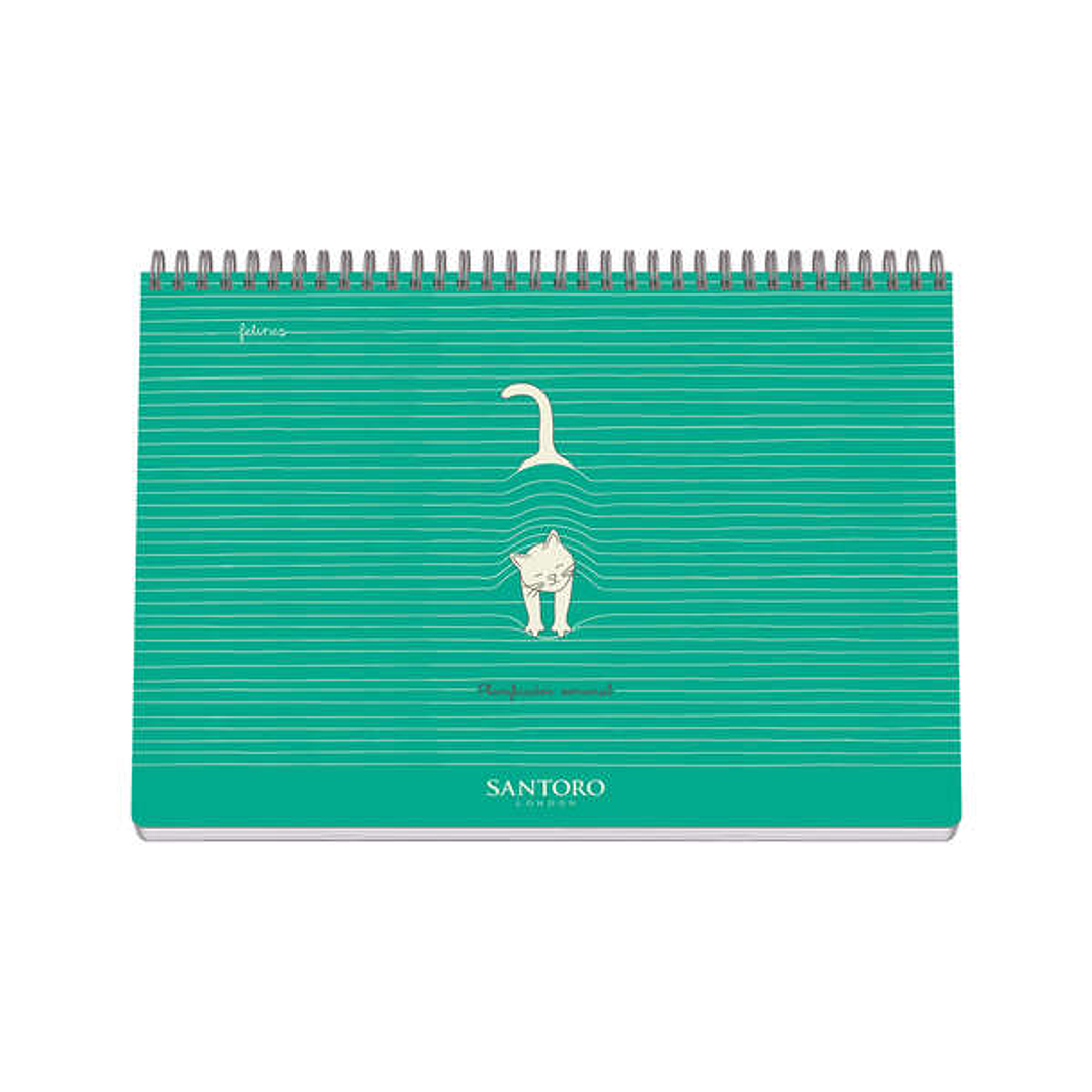 Dohe Santoro Felines Planificador Perpetuo Espiral Wireo Tapa Semirigida - Encuadernacion Horizontal Tamaño A4 - Interior Semana Vista 64 Hojas - Hoja 1