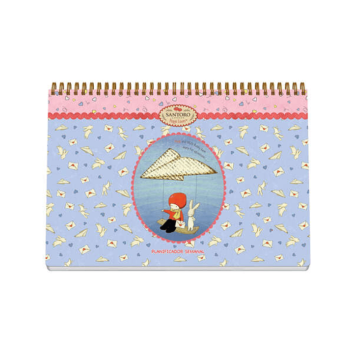 Dohe Santoro Poppi Loves Messenger Planificador Perpetuo Espiral Wireo Tapa Semirigida - Encuadernacion Horizontal Tamaño A4 - Interior Semana Vista 6 1
