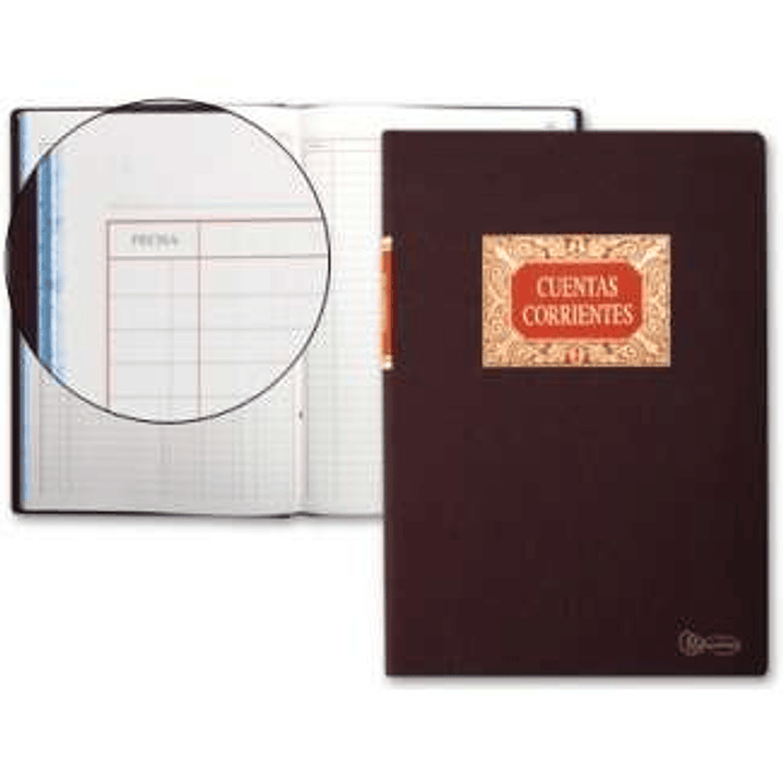 Miquel Rius Libro de Cuentas Corrientes - Tamaño Folio Natural - 100 Hojas - Forrado en Tela - Detalles en Stamping - Corte de Color Azul 1