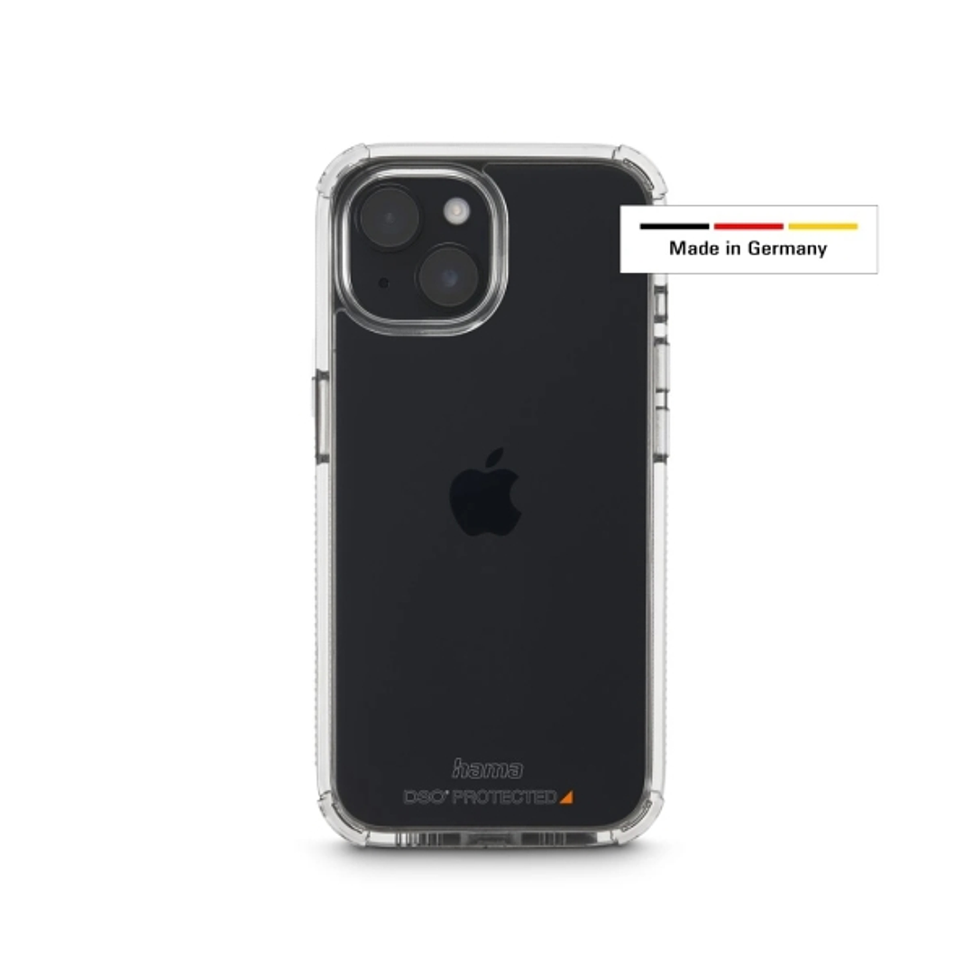 Hama Extreme Protect Funda para iPhone 15 - Antideslizante - Policarbonato - Proteccion D3O - Bordes Elevados - Color Transparente 1