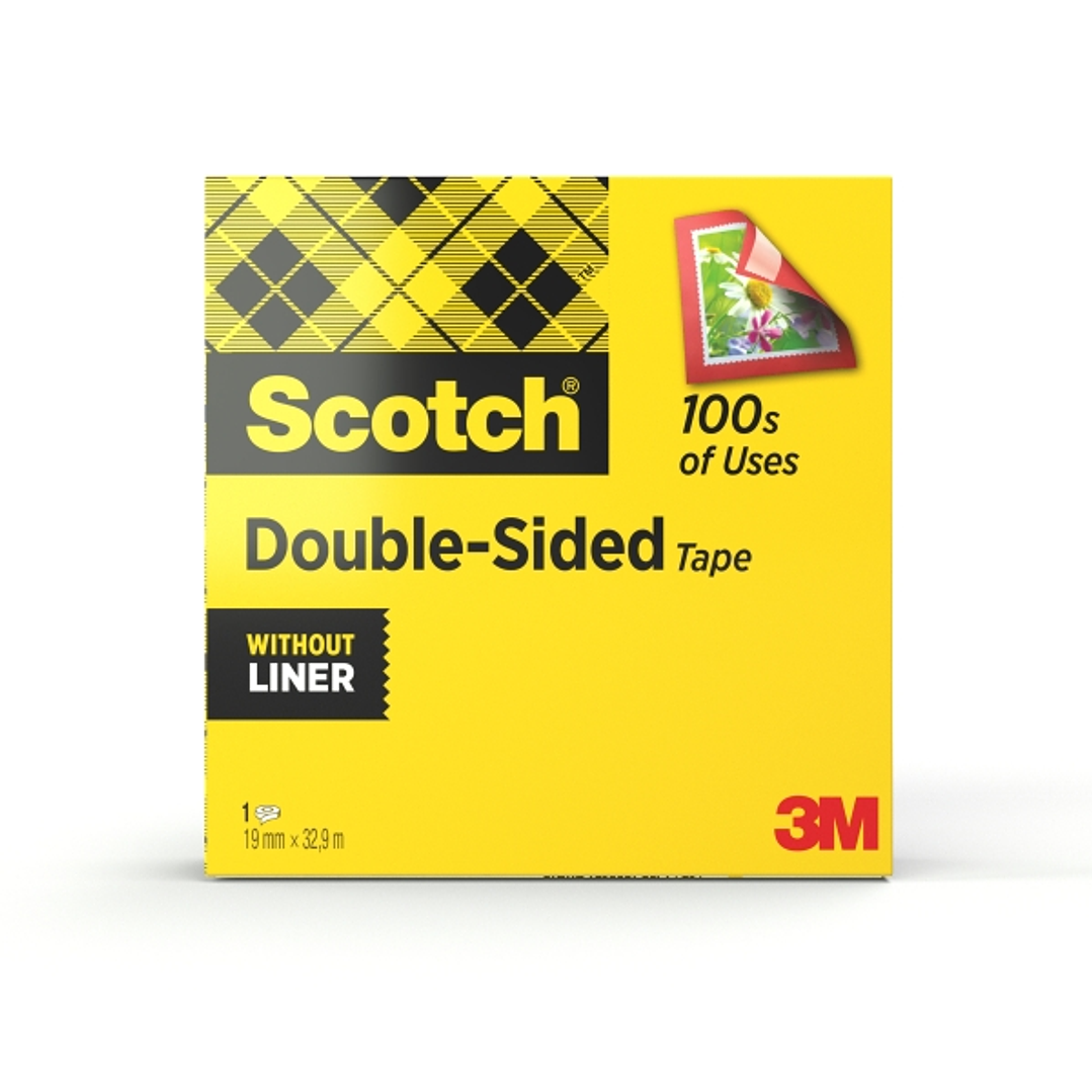 Scotch Cinta Adhesiva de Doble Cara - 19mm x 33m - Color Transparente 1