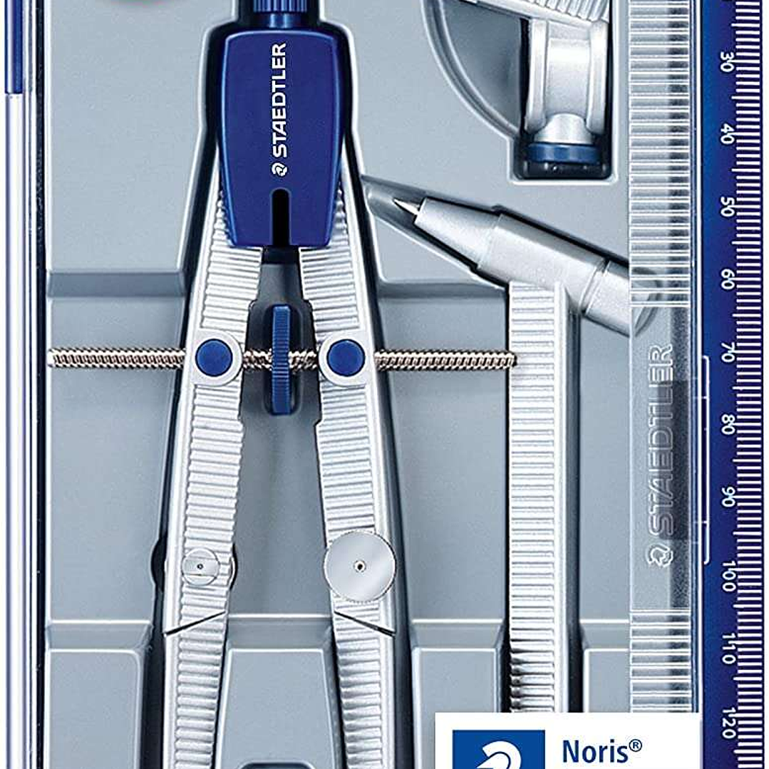 Staedtler Noris 550 02 Compas de Precision - Aguja y Mina Intercambiables - Mecanismo de Ajuste Rapido 1