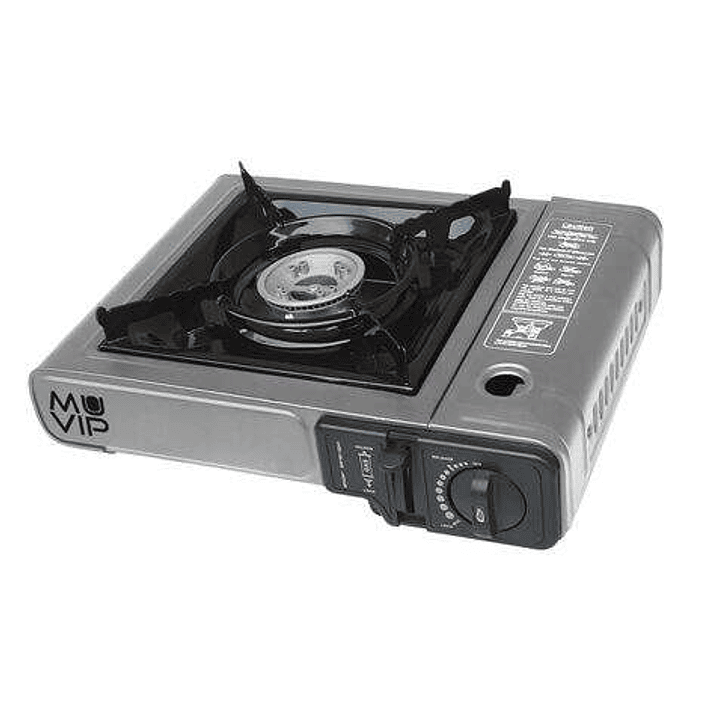 Muvip Cocina de Gas Portatil 1 Fuego - Encendido Automatico - Quemador de Aluminio - Valvula Doble Sellado - Maleta de Transporte 1