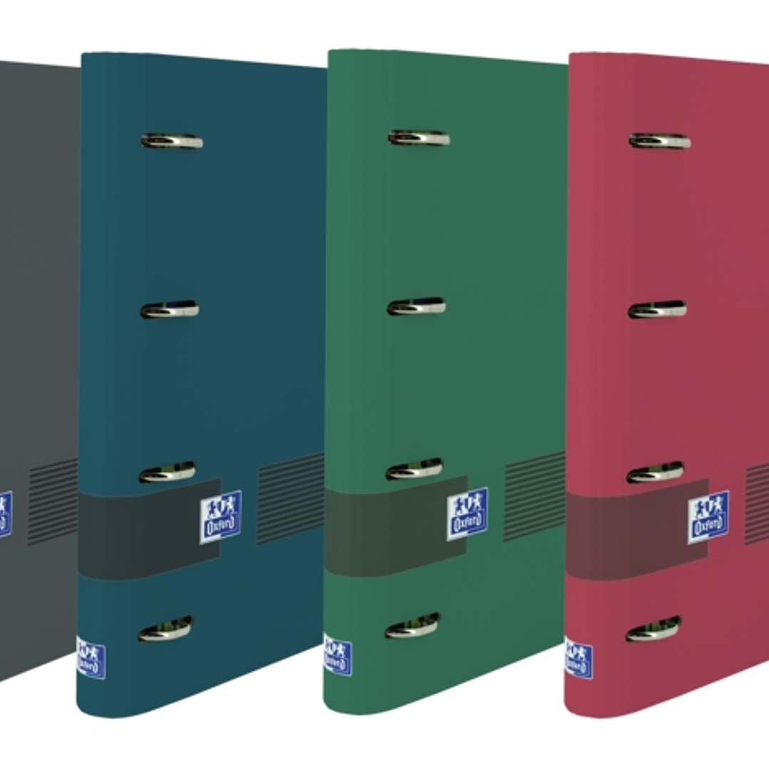 Oxford & You Europeanbinder Carpeta de Anillas A4+ con Recambio de 1 Linea - Anillas 4Dx35mm - Tapa Extradura - Regla con Indices Removibles - Colores 1