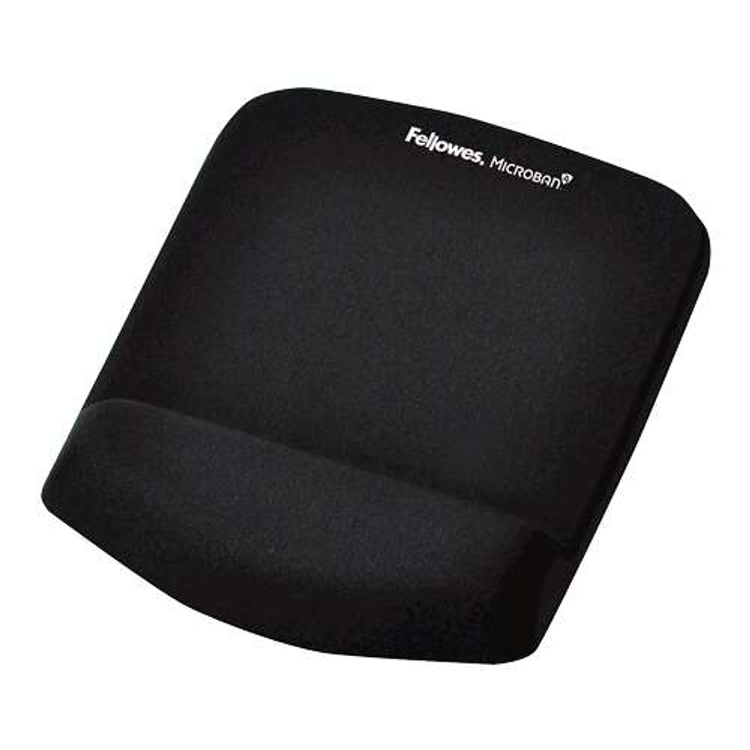 Fellowes PlushTouch Alfombrilla con Reposamuñecas Foam Fusion - Base Antideslizante - Material Extrasuave - Proteccion Antibacterias - Color Negro 1