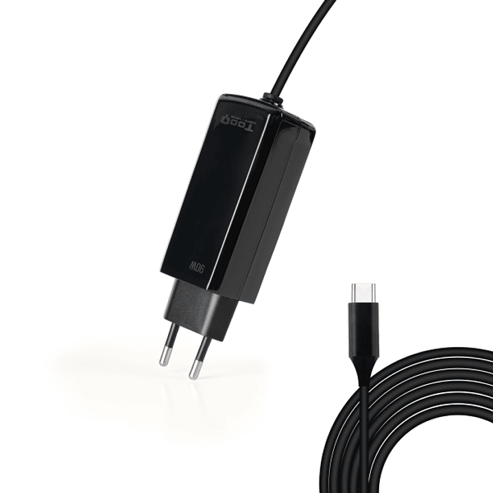 Tooq Cargador de Portatil GaN USB-C/PD 90W - Cable de 1.80m - Color Negro 1