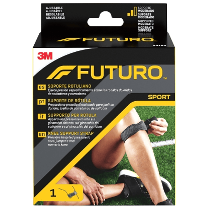 Futuro Rodillera Soporte Rotuliano - Ajustable (31.8 - 44.5cm) - Transpirable - Color Negro 1