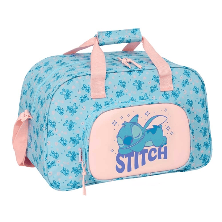 Safta Stitch Ohana Bolsa de Deporte - Bolsillo Frontal - Bandolera Ajustable - Asa Forrada - Doble Cremallera - Tacos en Base - Fondo Extraible - 22L  1