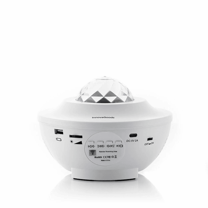 Innovagoods Sedlay Proyector de Estrellas con Altavoz - Bluetooth - Cable 145cm - Luz LED - Temporizador - Antideslizante - Apagado Automatico - 17x12 1