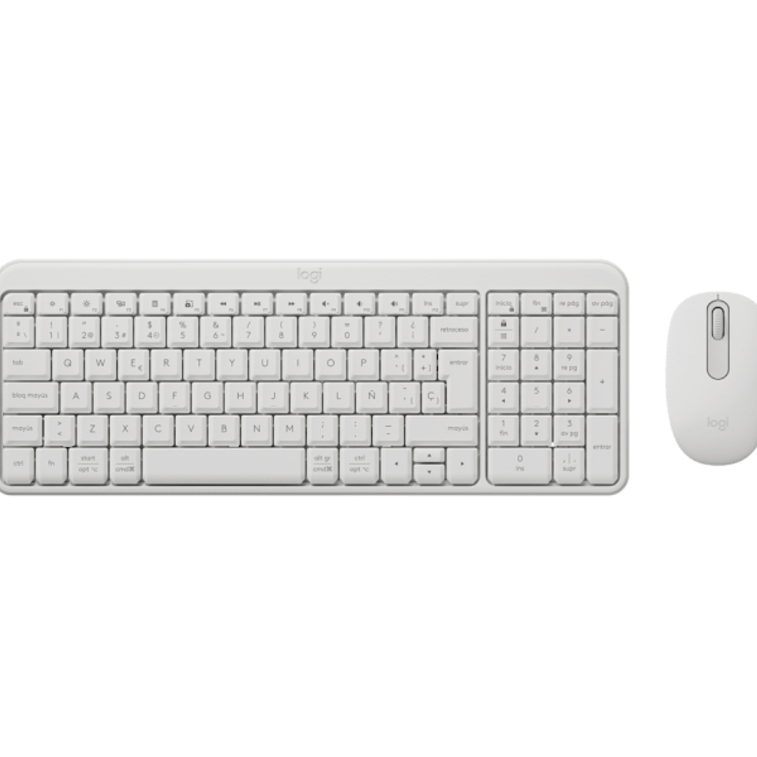 Logitech MK250 Compact Bluetooth Wireless Combo Pack Inalambrico + Raton - Uso Ambidiestro - Indicadores Led - Color Blanco 1